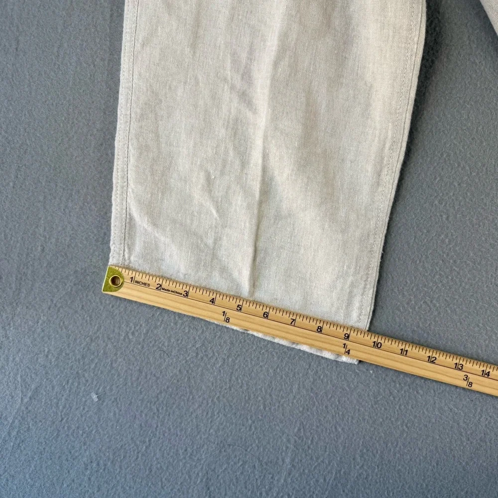 NWT Caribbean Roundtree &Yorke Mens 48x32 100%Natural Linen Drawstring Pant Big